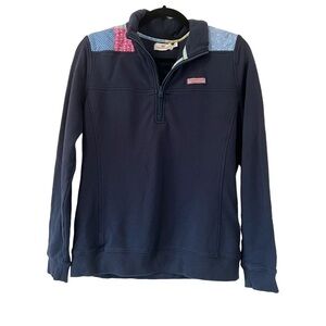 Vineyard Vines Navy Blue Quarter Zip Quilted Sweatshirt